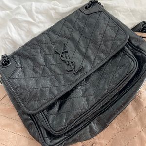 YSL black pattern handbag
